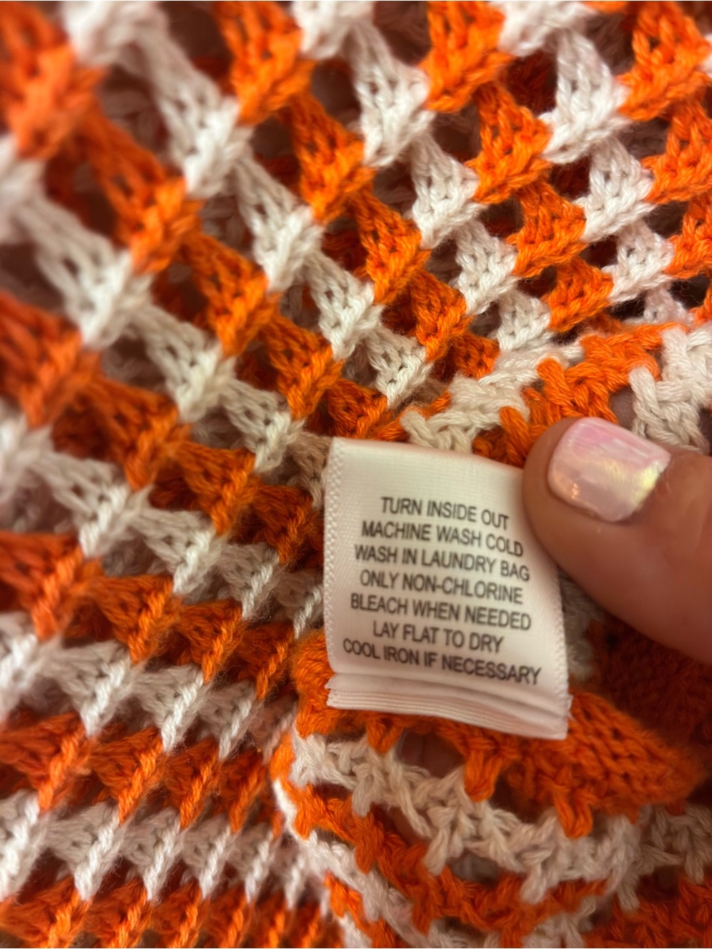 PacSun Orange and White Short-Sleeve Knit Cardigan - Picture 4 of 6